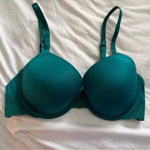Auden Teal Bra with Lace Trim